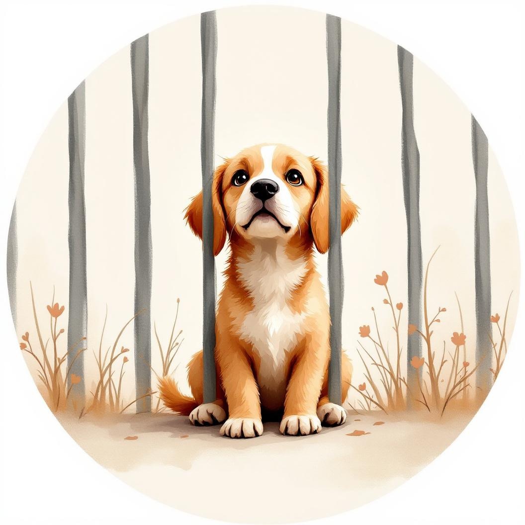 保護犬のイラスト